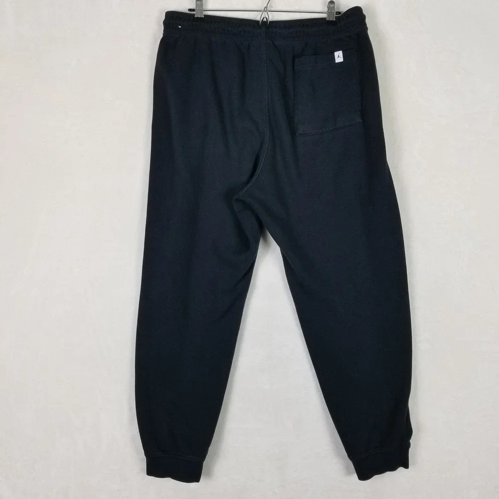 Jordan Joggers Men XL Black Gold Graphic Fleece Tapered Sweatpants